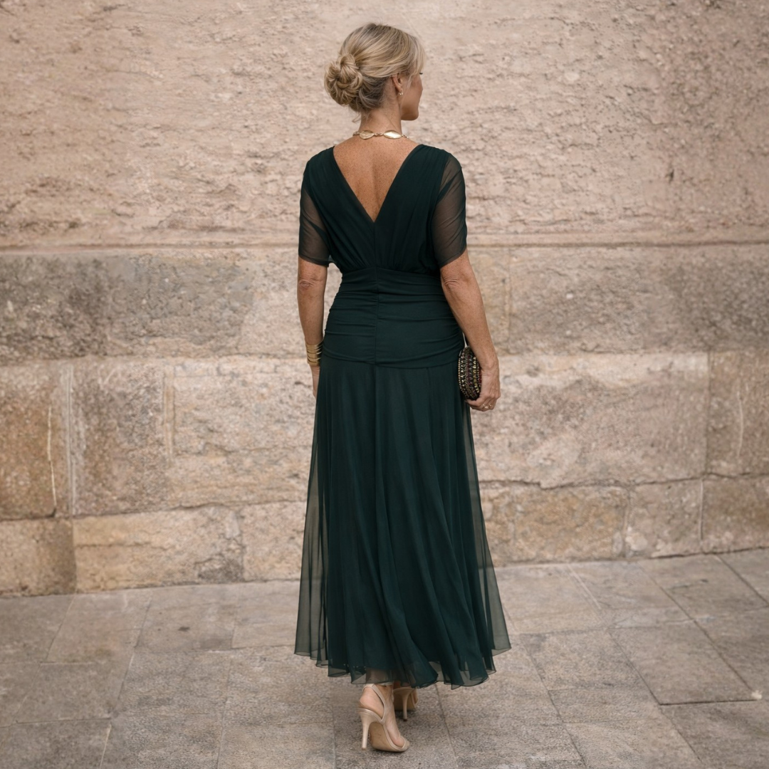 Tummy Flattering Off Shoulder Maxi Dress