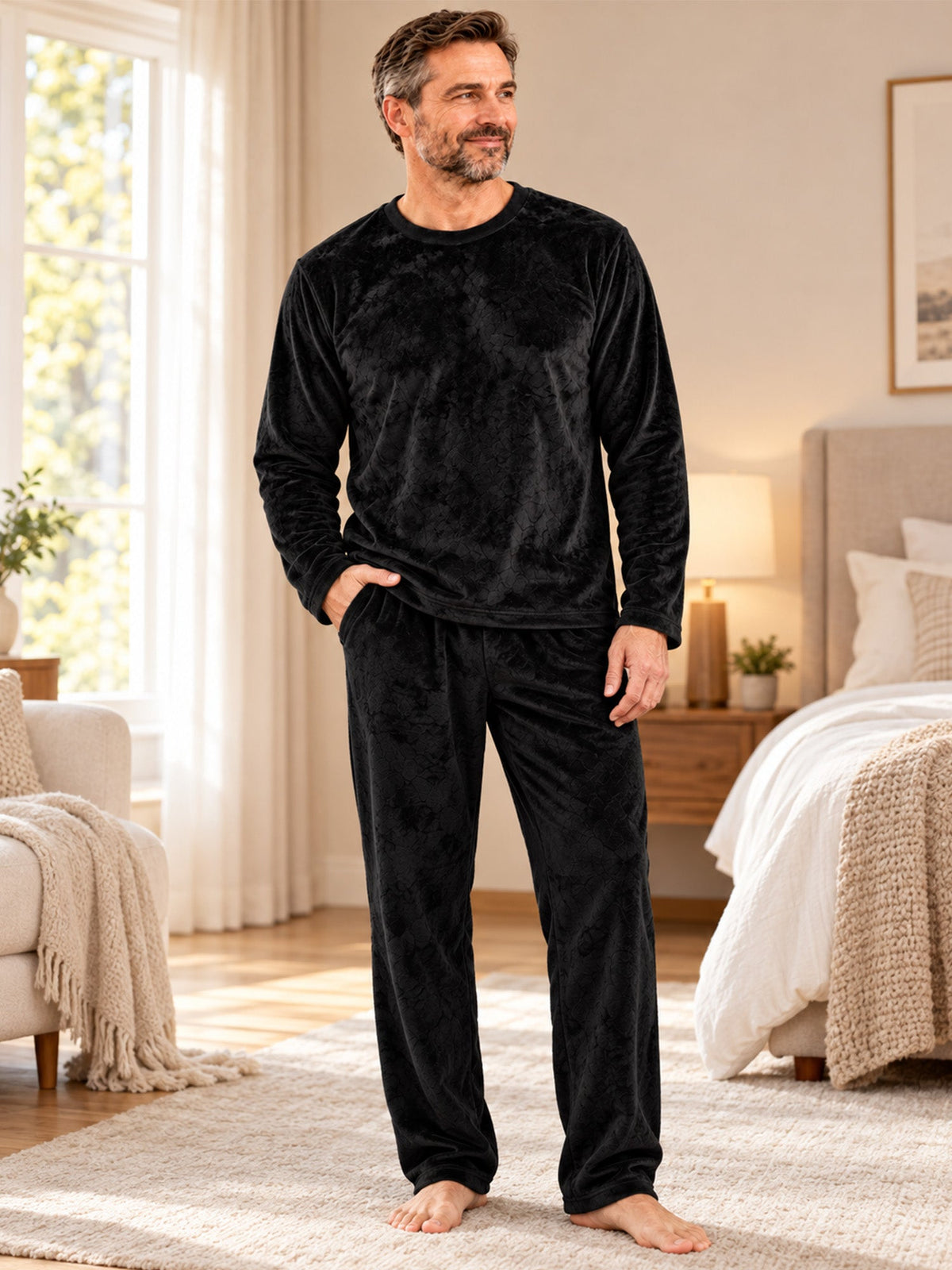 Men's Cozy Thermal Velvet Pajama Set