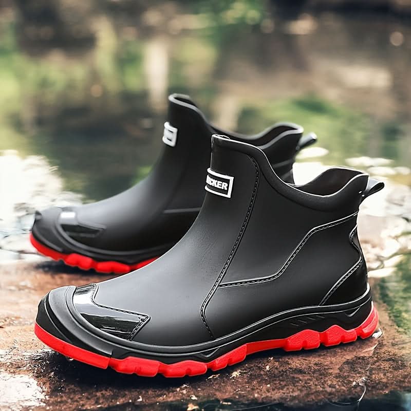 Waterproof Ankle Rain Boots with Treaded Sole