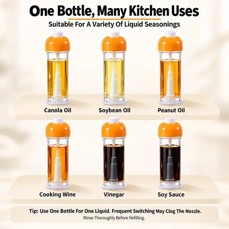Refillable Oil Spray Bottle for Cooking, Olive Oil Sprayer with Nozzle at the Bottom
