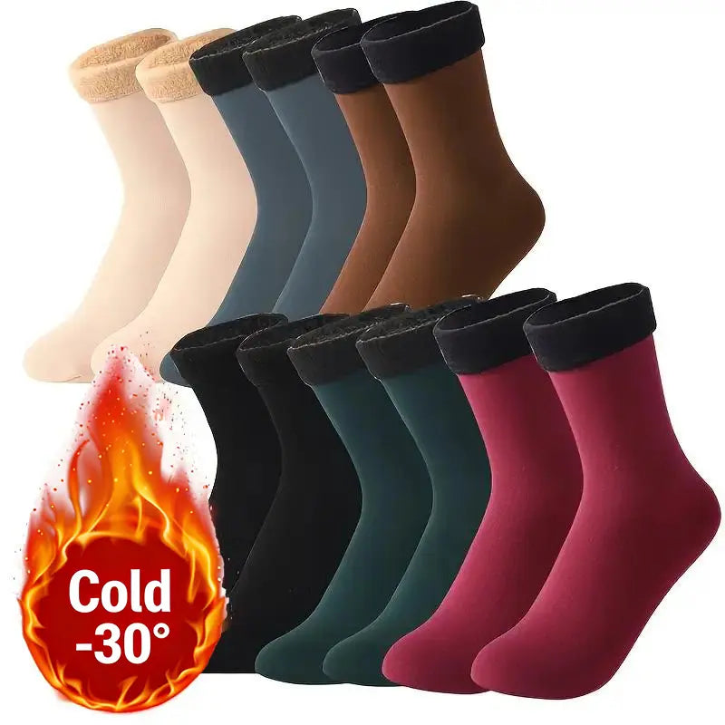 Women's Heavyweight Fuzzy Closed Fast-Heating Underwear Socks