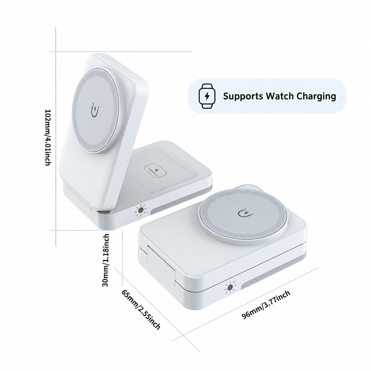 3-in-1 Foldable Magnetic Charging Stand for Everyday Devices