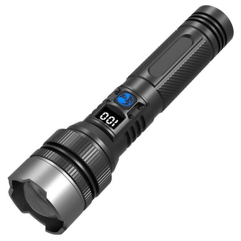 High-Power Rechargeable Zoom Flashlight – 2000LM, Power Bank & Digital Battery Display