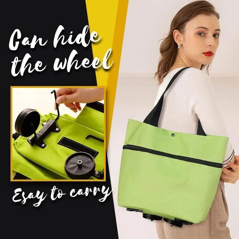 2-in-1 Shopping Bag Foldable Trolley Bag