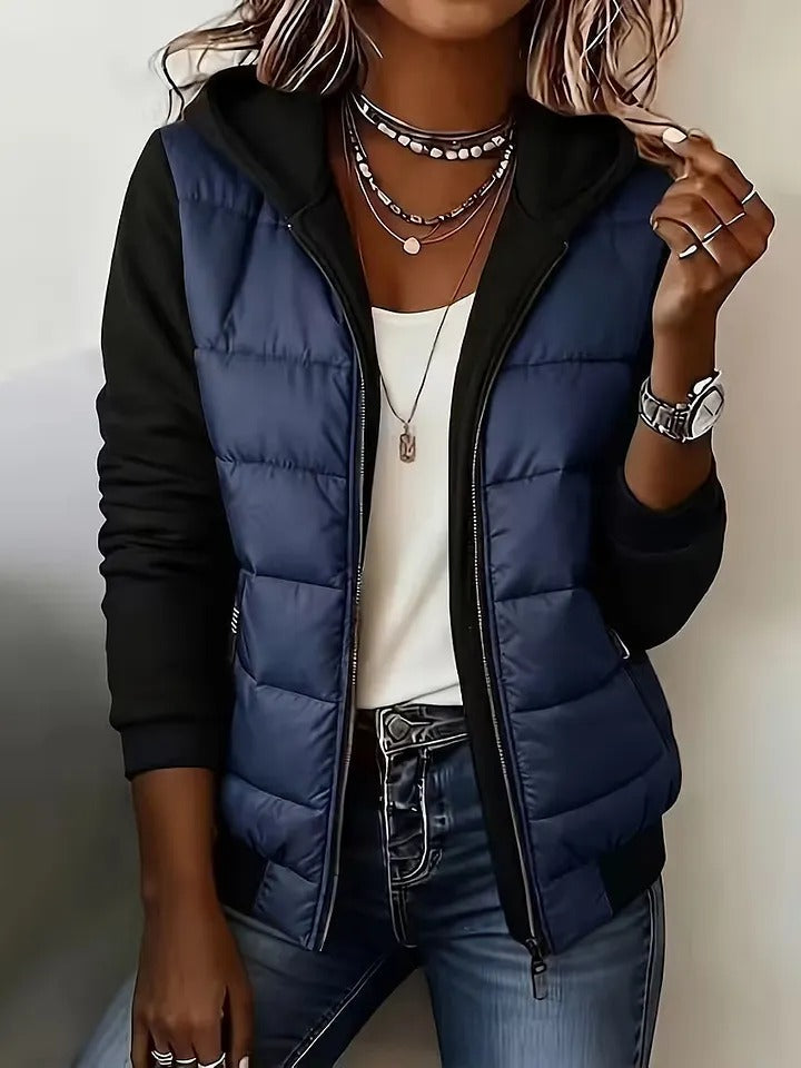 Women's Hooded Color-Block Jacket