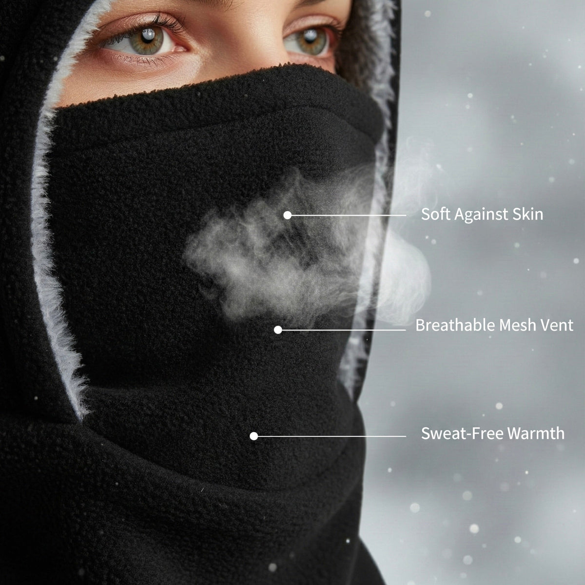 3-in-1 Winter Balaclava - Windproof Hat, Face Mask & Neck Warmer