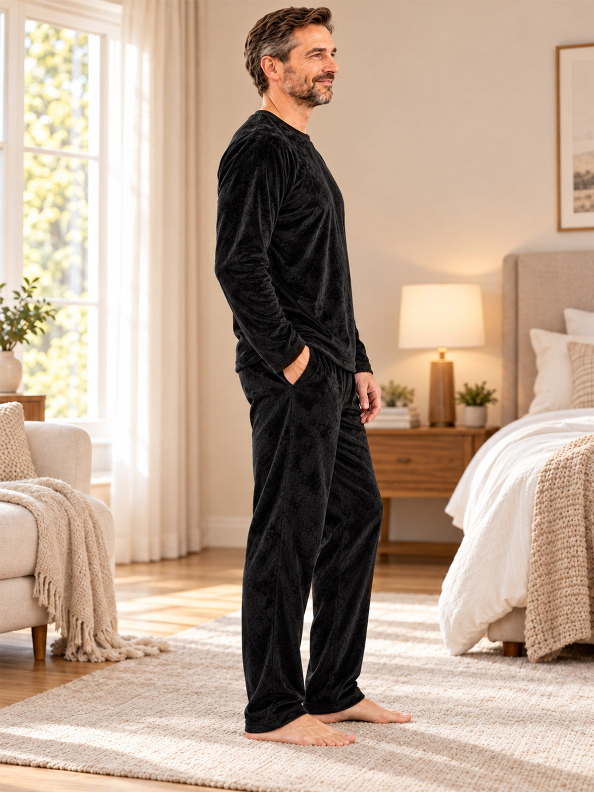 Men's Cozy Thermal Velvet Pajama Set