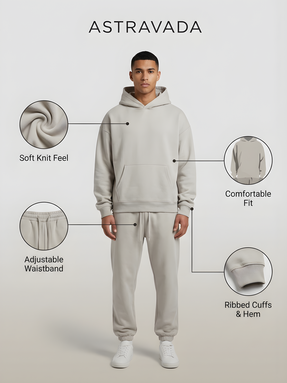 Oversized Hoodie Jogger Set for Men