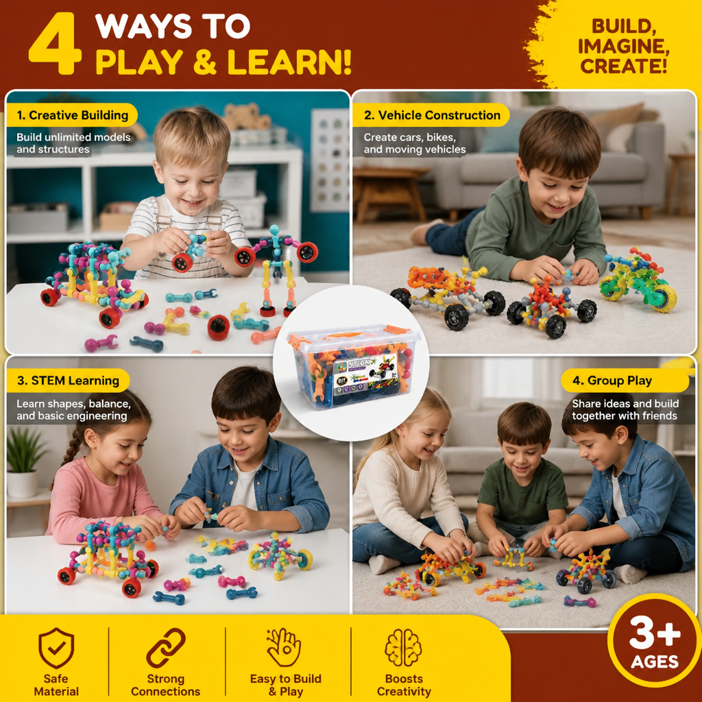 Educational DIY Building Set with Movable Joints