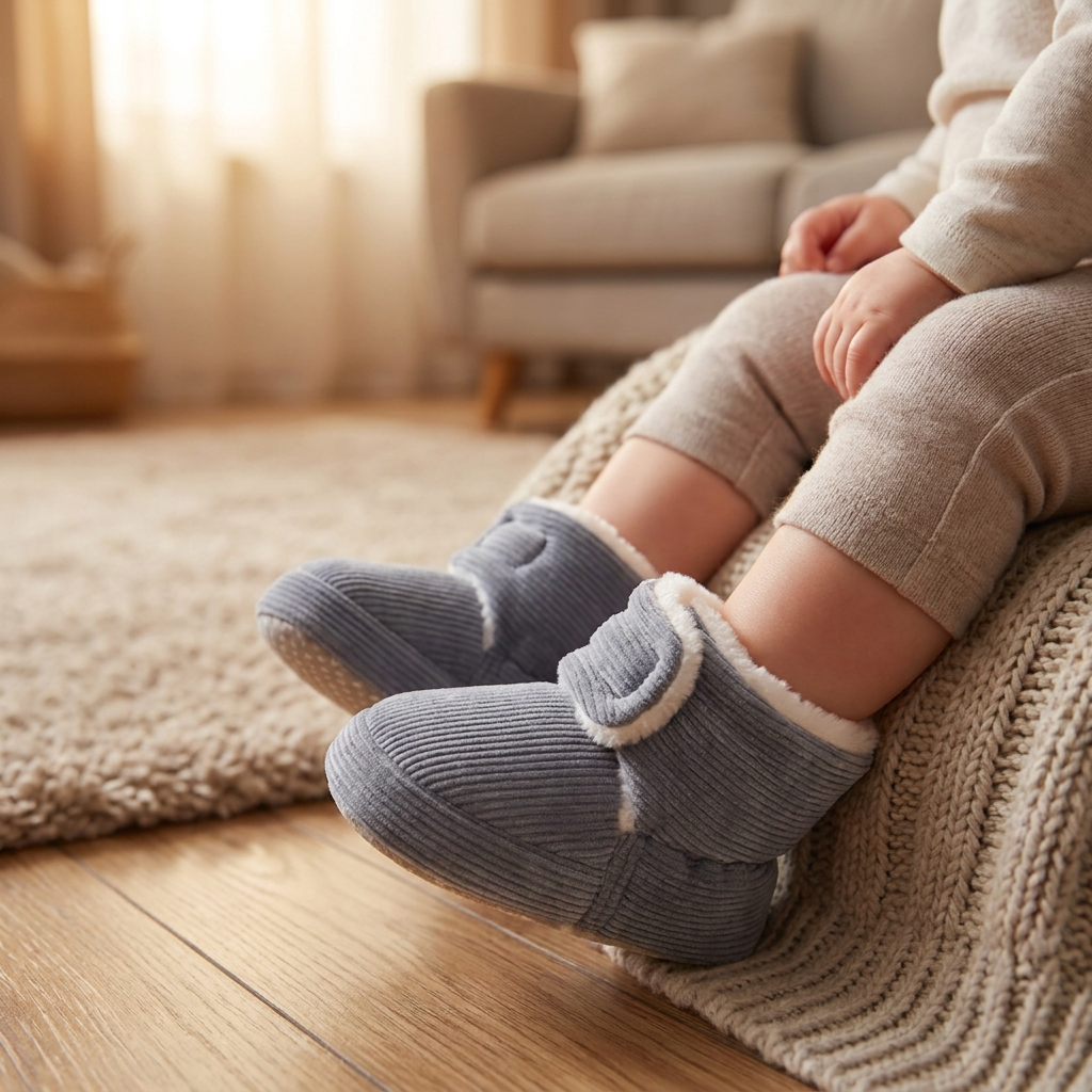 Warm and Cozy Fluffy Baby Booties with Soft, Anti-Slip Soles