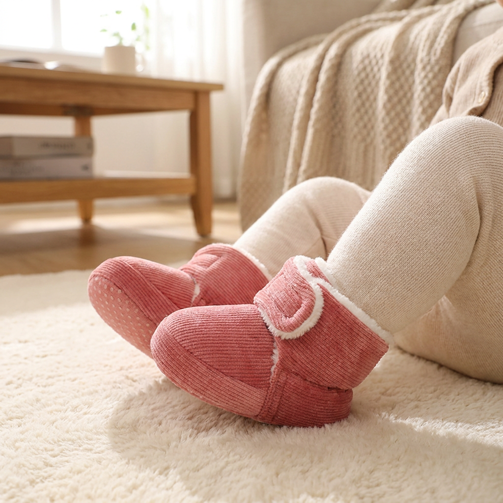 Warm and Cozy Fluffy Baby Booties with Soft, Anti-Slip Soles