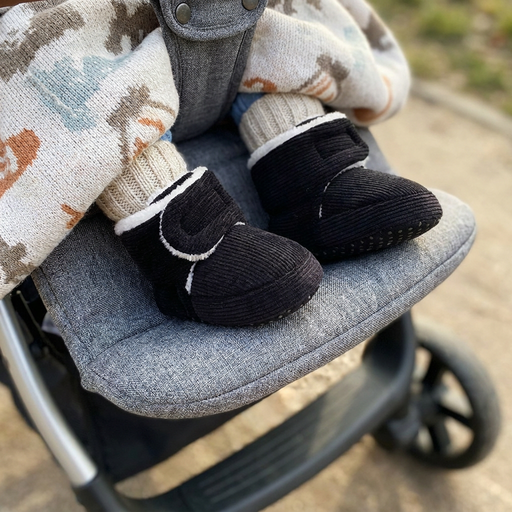 Warm and Cozy Fluffy Baby Booties with Soft, Anti-Slip Soles