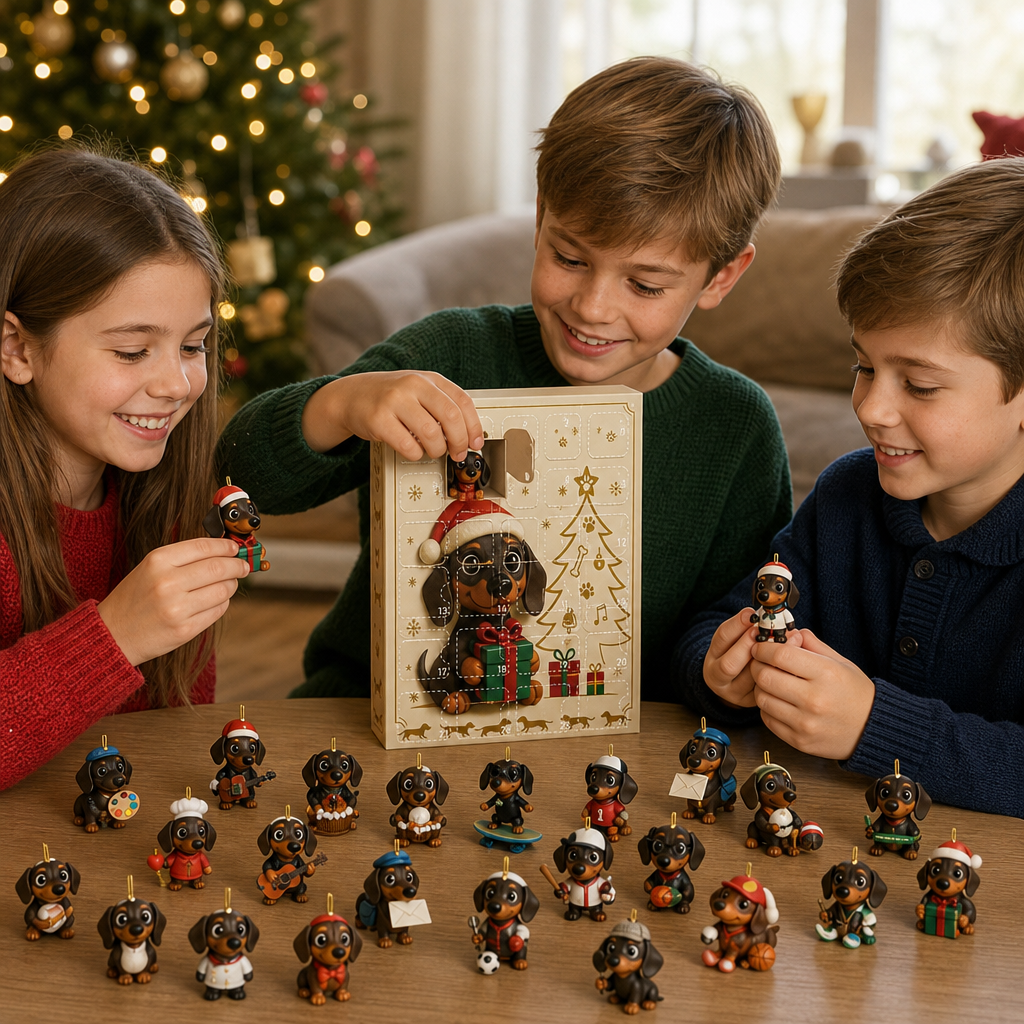 24-Day Dachshund Advent Calendar with Surprise Figurines