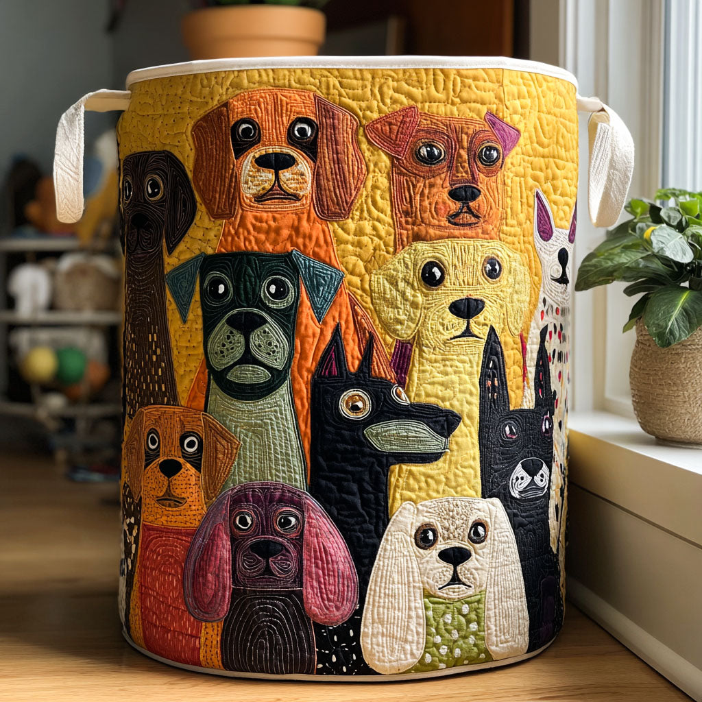 Quilted Animal-Print Foldable Storage Basket