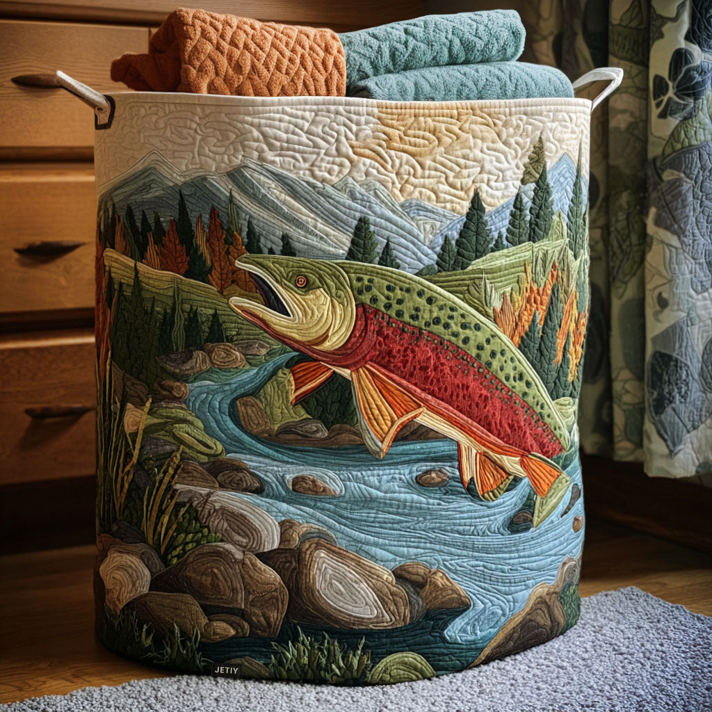 Quilted Animal-Print Foldable Storage Basket