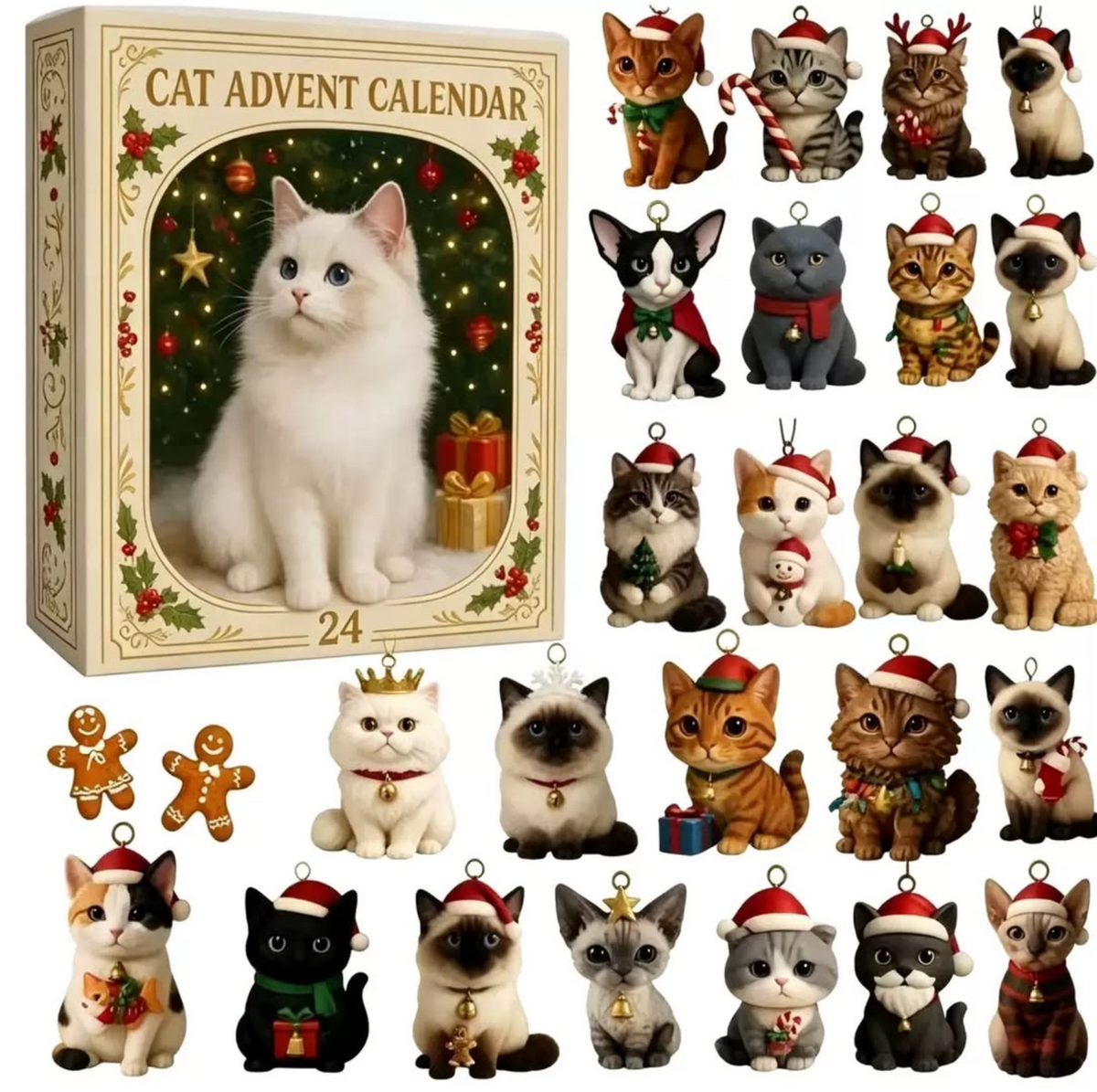 24-Day Cat Christmas Countdown Calendar