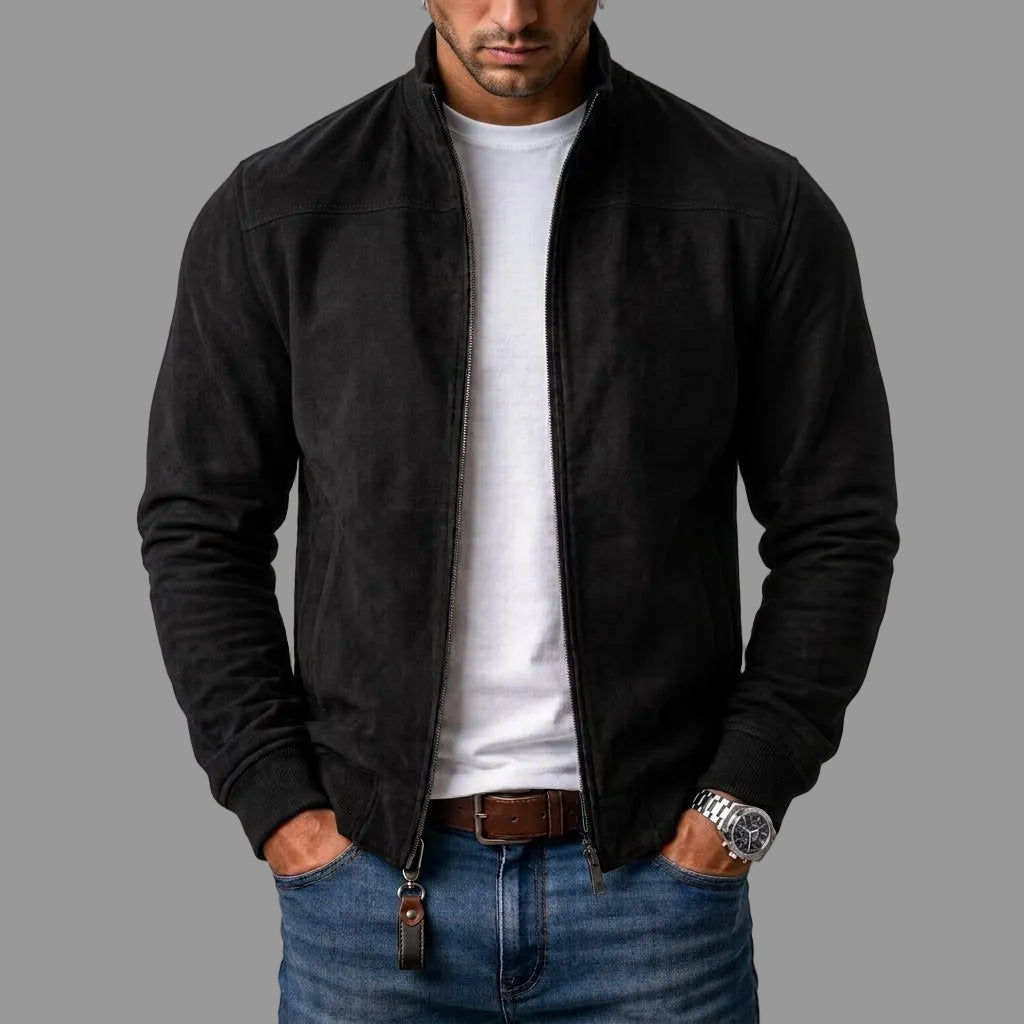 Suede Bomber Jacket for Men