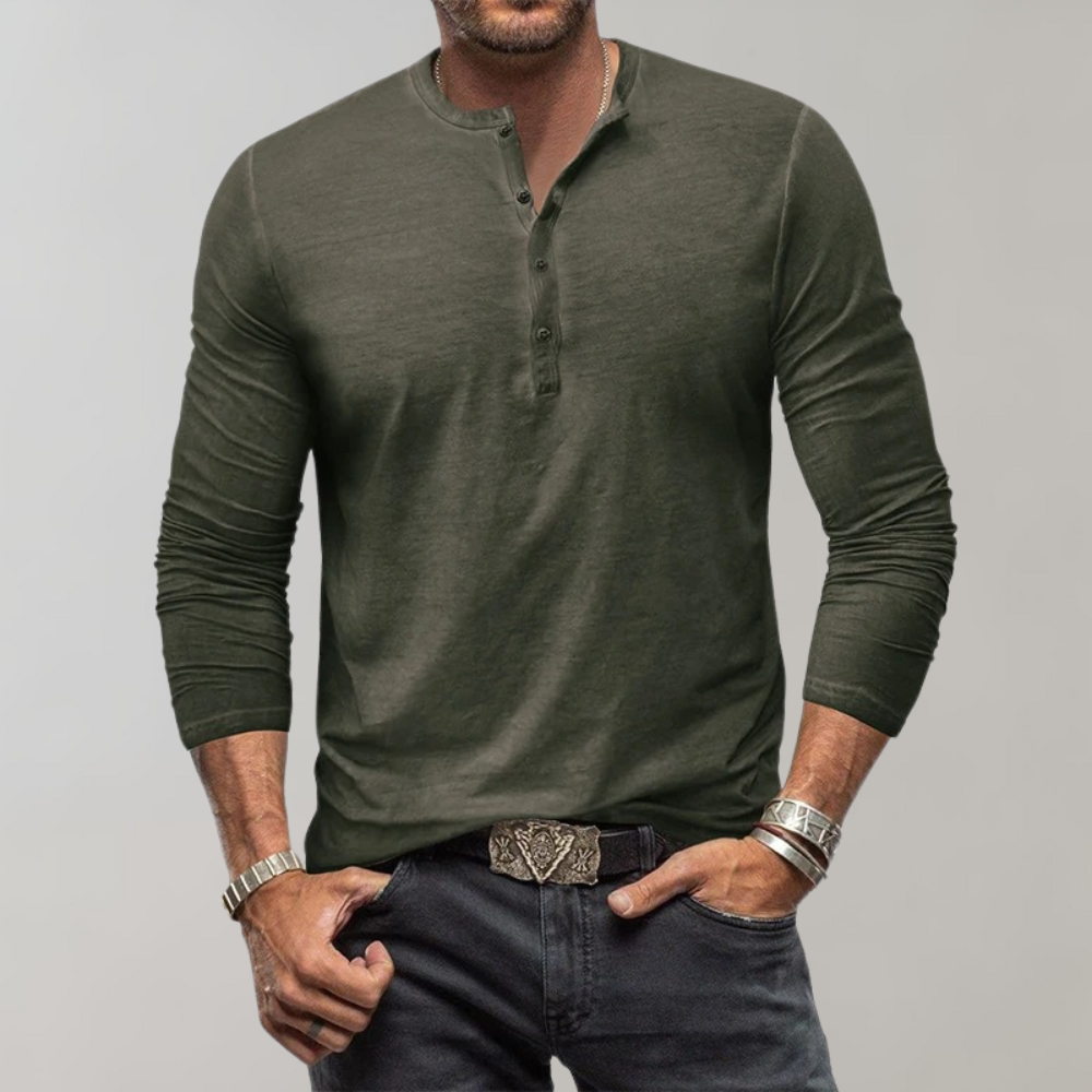 Men's Long Sleeve Henley Shirt