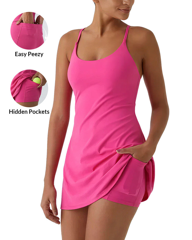 Active Dress with Built-in Shorts & Pockets