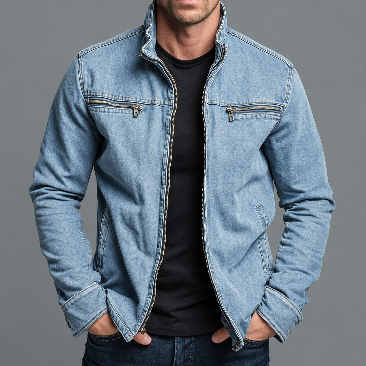 Marion Cotton Zip Jacket - Vintage Washed