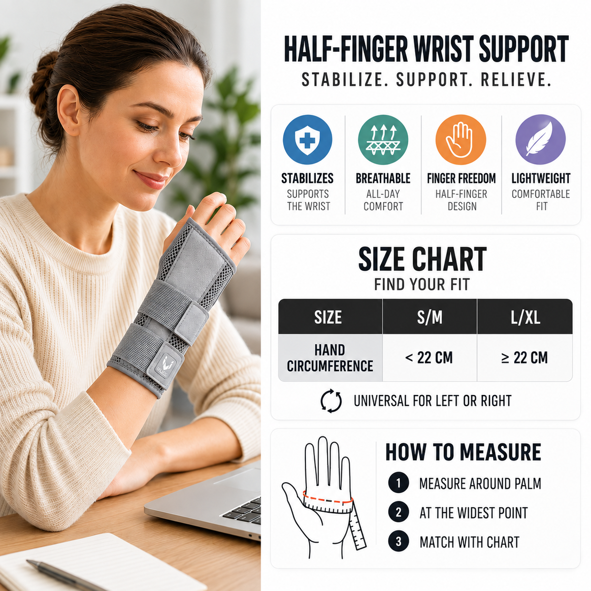 Nordspur | Wristalyn Half Finger Wrist Support