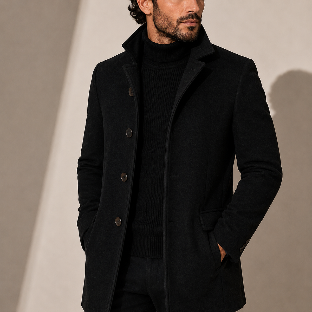 Men's Stand Collar Coat – Tailored Winter Coat