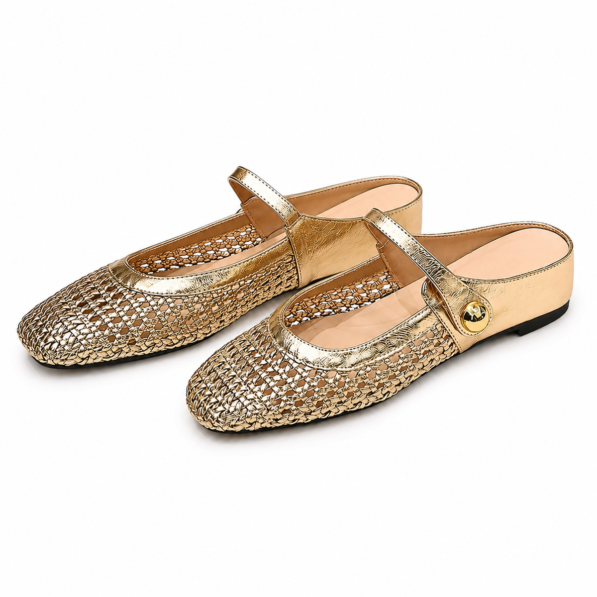 Woven Fabric Clogs with Square Toe
