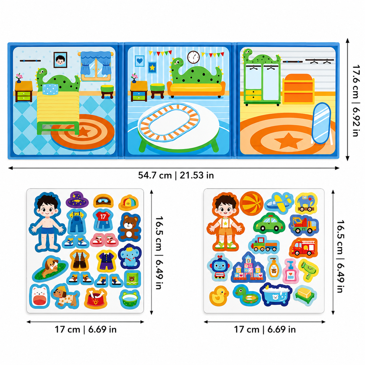 Magnetic Quiet Book for Matching, Creativity & Fine Motor Play