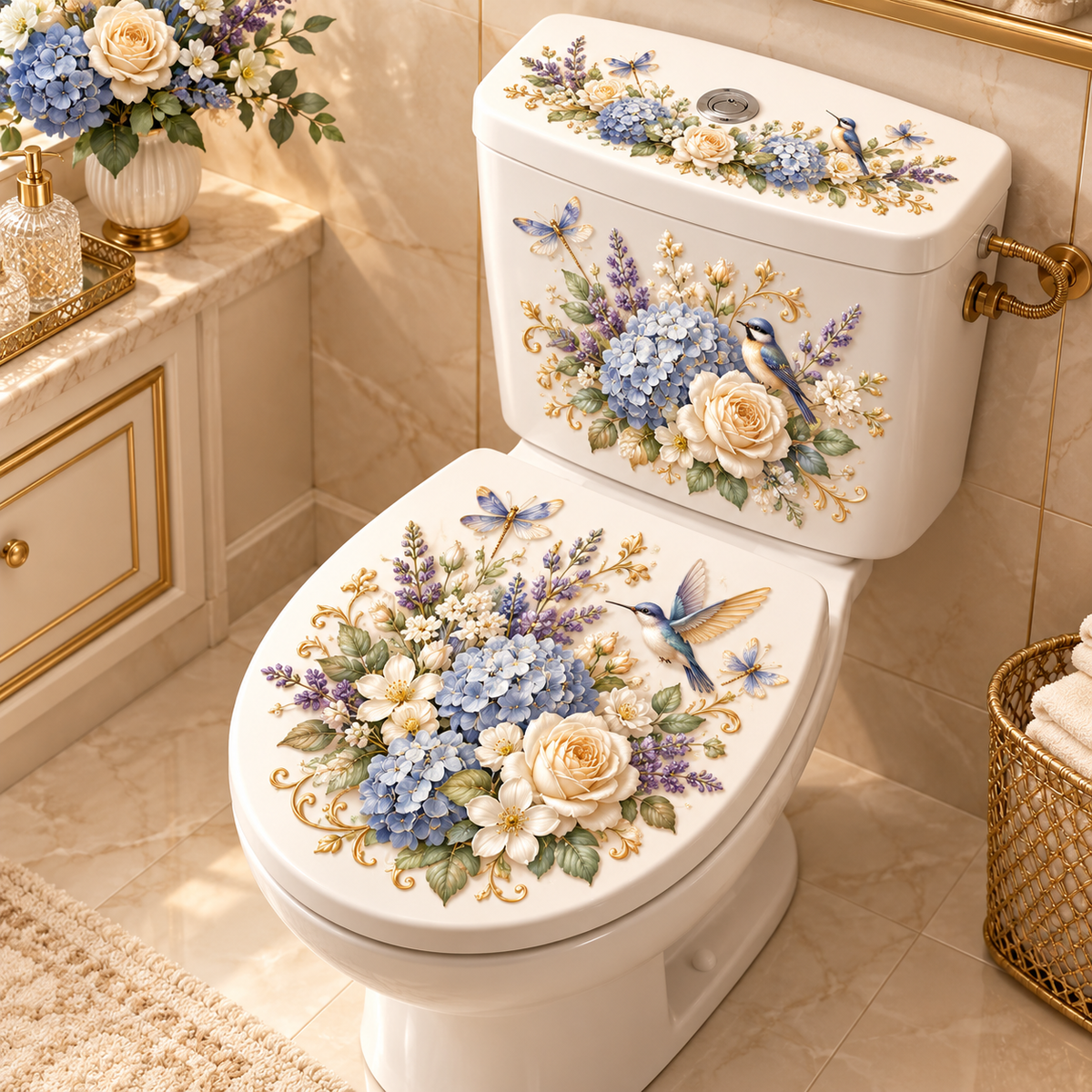 Animal & Floral Toilet Decals β 5 Charming Designs for Elegant Bathroom Decor