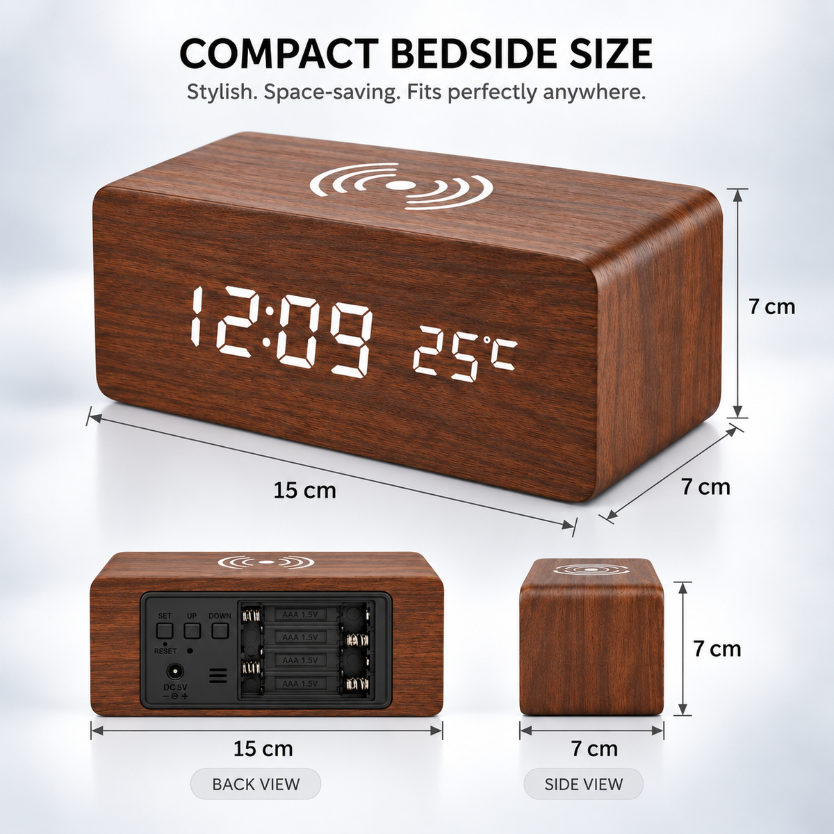 Nordspur | Lumnora Digital LED Wooden Alarm Clock