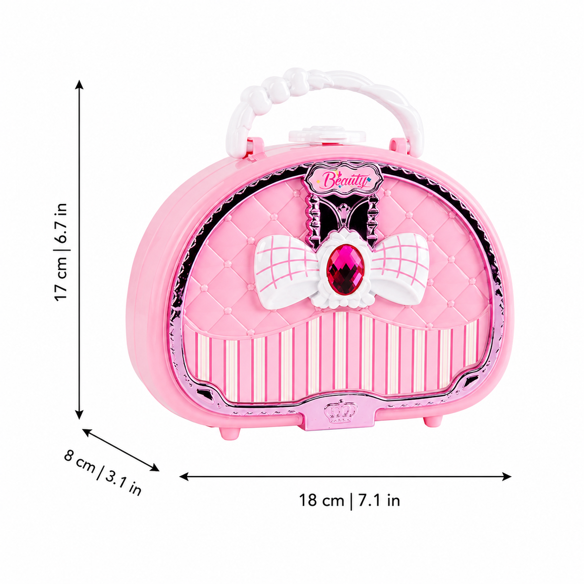 Foldable Pretend Makeup Kit with Mirror & Beauty Accessories