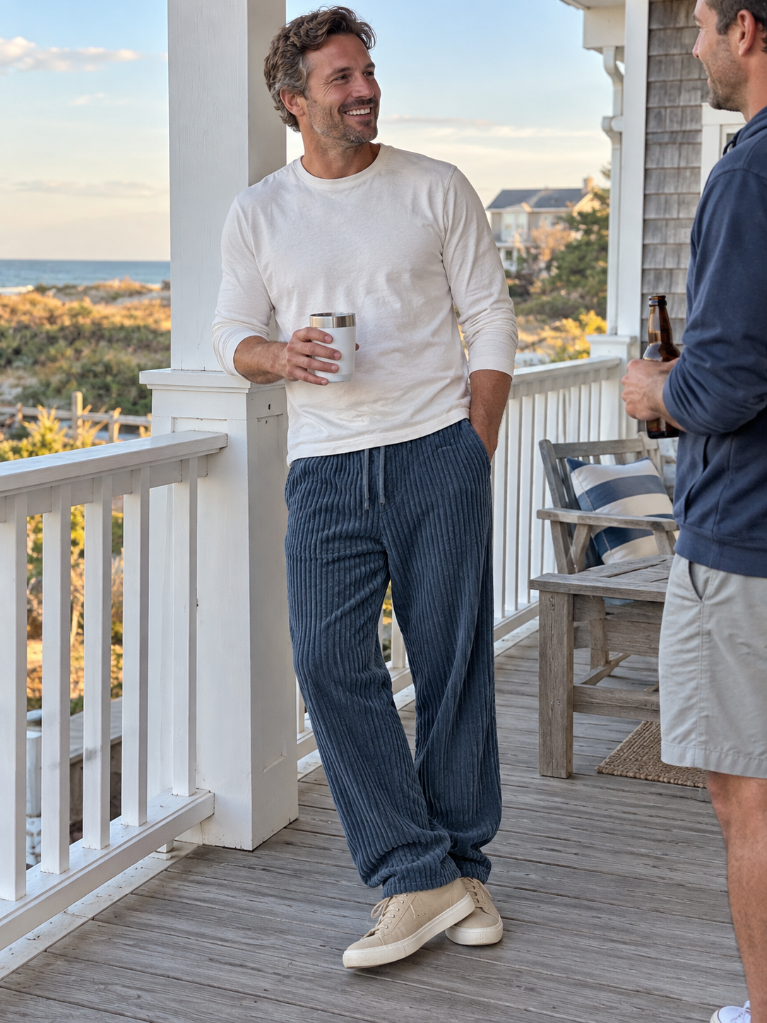Relaxed Fit Thick Corduroy Drawstring Pants