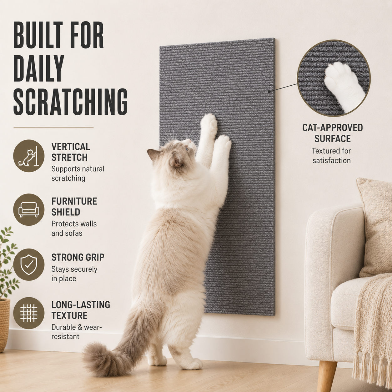 Nordspur | Scratchoria Large Vertical Wall-Mounted Scratching Board