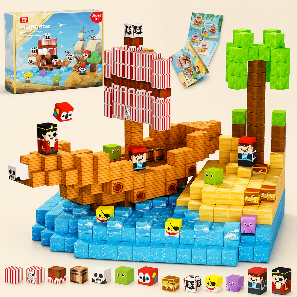 100-Piece Magnetic Building Cube Set β Montessori STEM Construction Toy for Kids