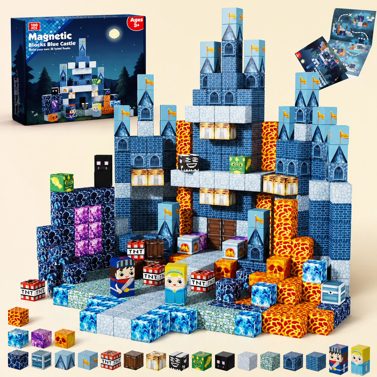 100-Piece Magnetic Building Cube Set β Montessori STEM Construction Toy for Kids