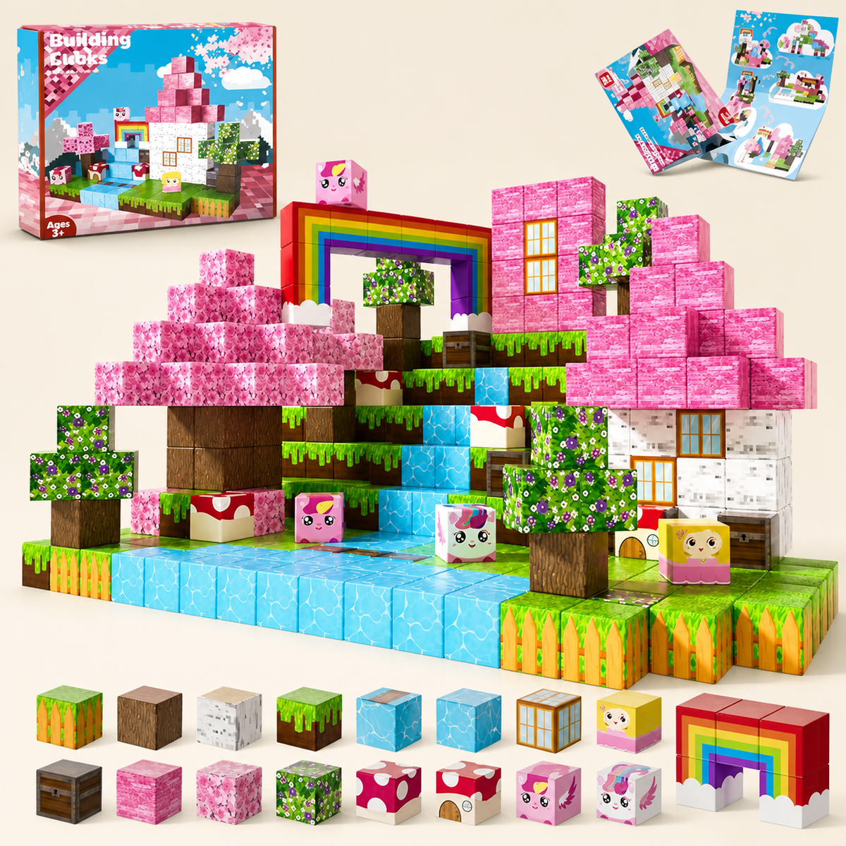 100-Piece Magnetic Building Cube Set β Montessori STEM Construction Toy for Kids