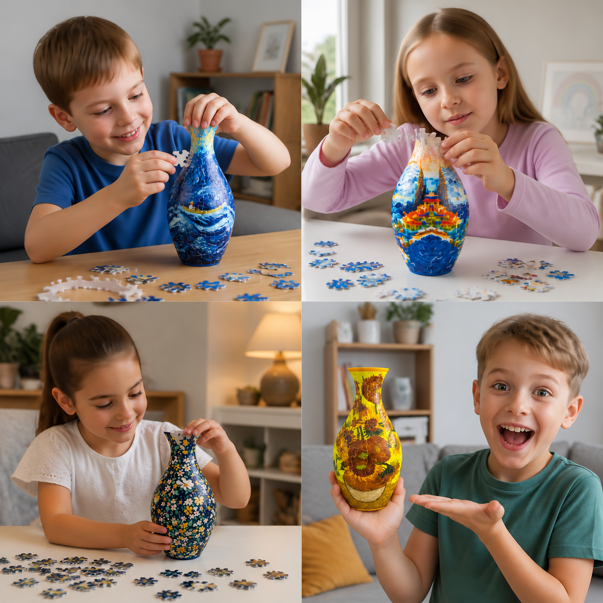 DIY 3D Jigsaw Puzzle Flower Vase