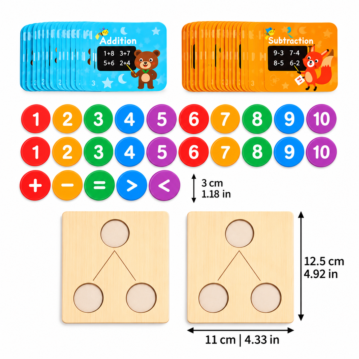Wooden Math Learning Board for Little Counters