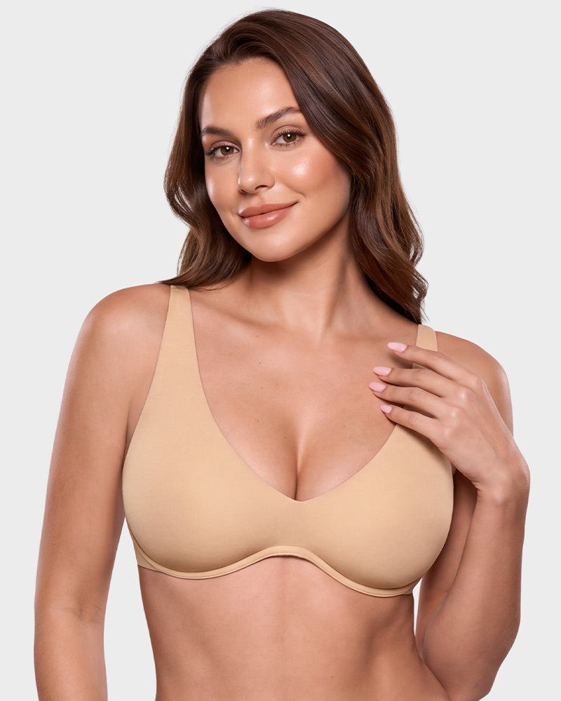 Deep-Plunge Unlined Underwire Bra