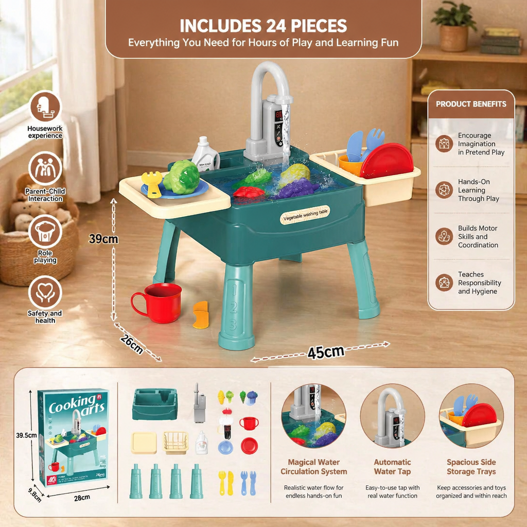 Play Kitchen with Magical Water Tap