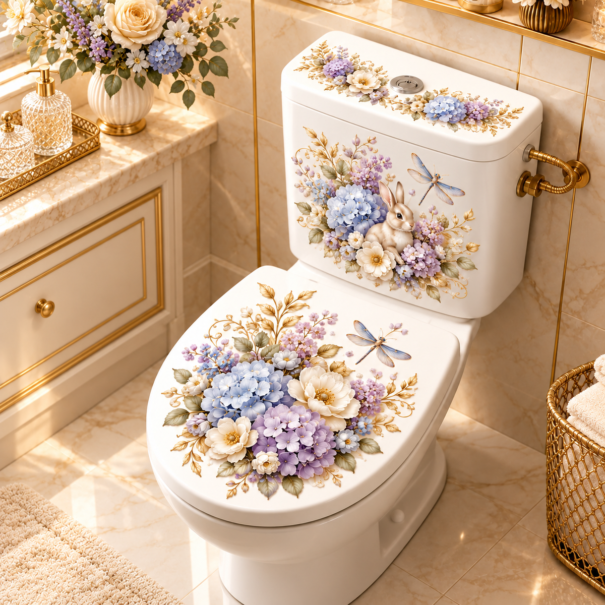 Animal & Floral Toilet Decals β 5 Charming Designs for Elegant Bathroom Decor