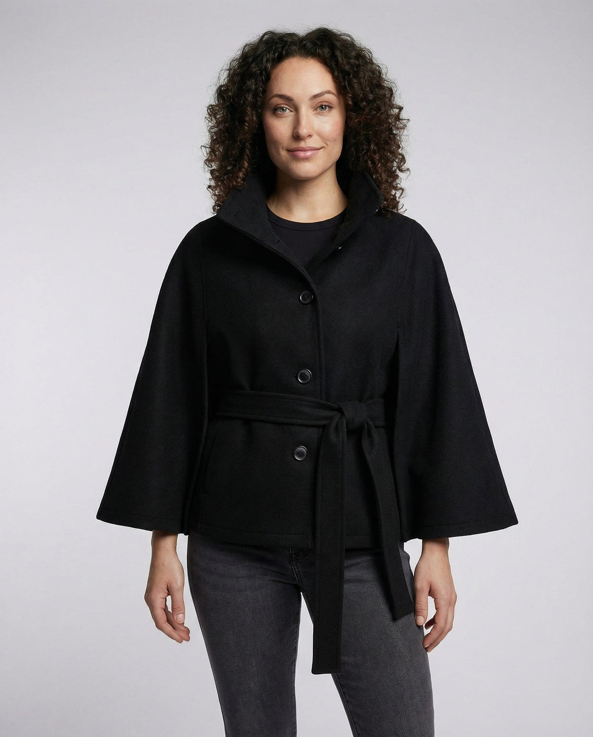 Elegant Women's Wrap Jacket with Stand Collar for Stylish Winter Looks
