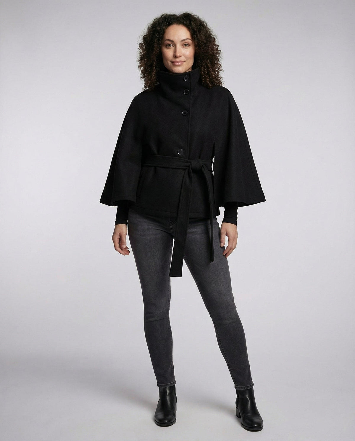 Elegant Women's Wrap Jacket with Stand Collar for Stylish Winter Looks