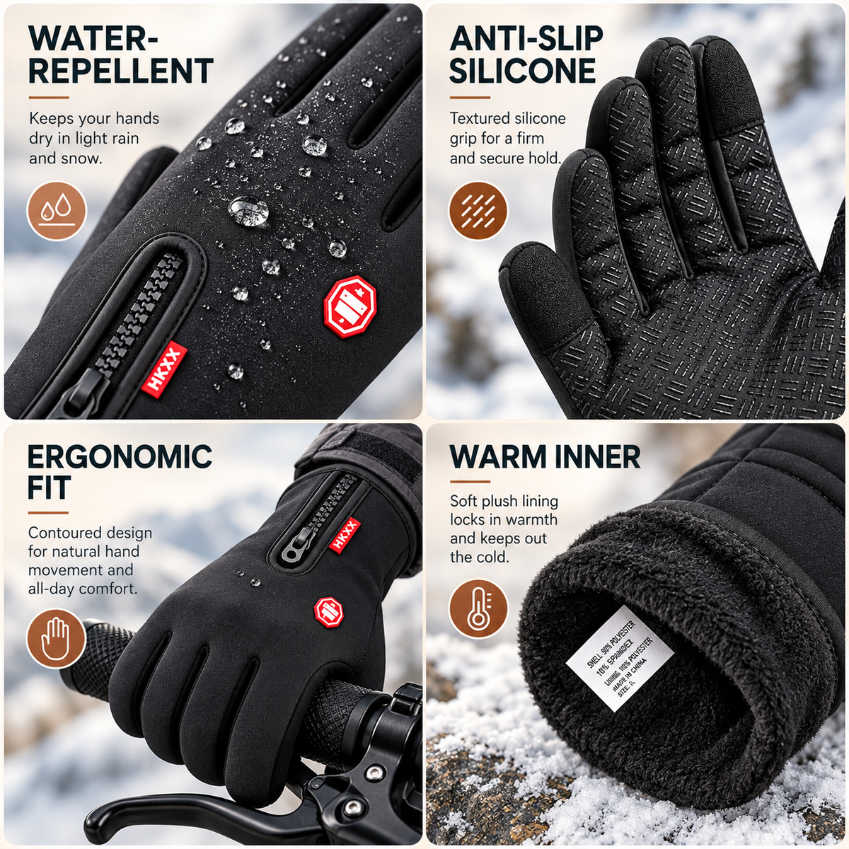 Equiva | Heated Gloves for Winter Riding, Waterproof and Rechargeable