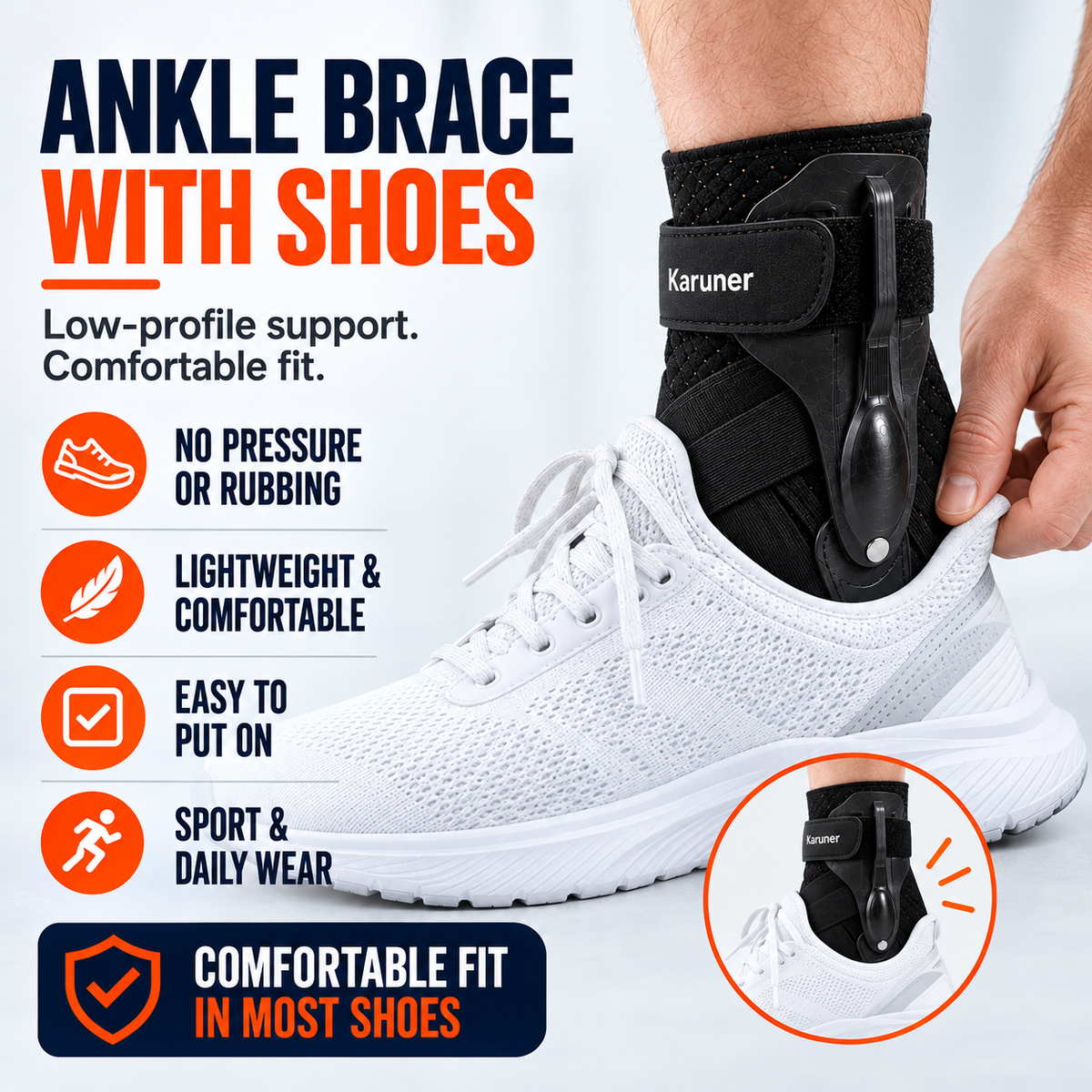 Extended Wear Low Profile Ankle Stabiliser