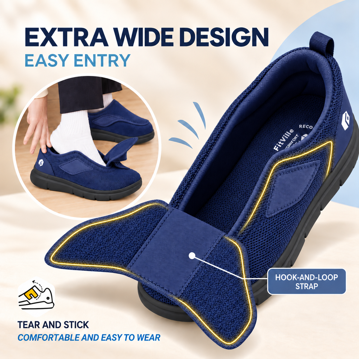 Nordspur | Widestryde Extra Wide Adjustable Walking Shoe For Men