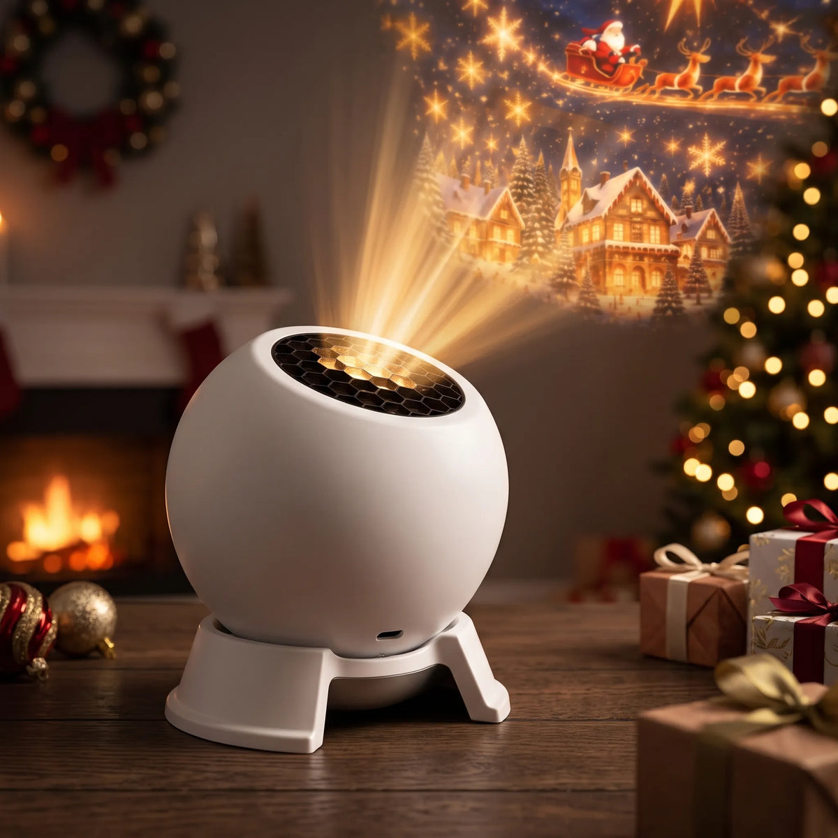 Festivo | Christmas Party Projector Night Light - 360Β° Adjustable HD Holiday Pattern Ceiling Backdrop for Living Room, Bedroom & Gatherings