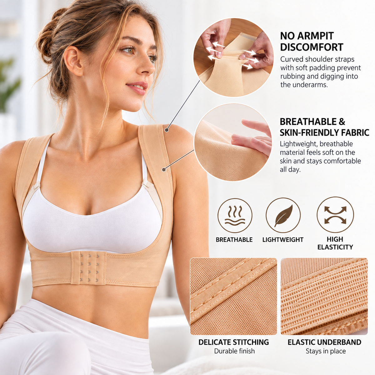 Flexible Everyday Movement Cross-Back Posture Brace
