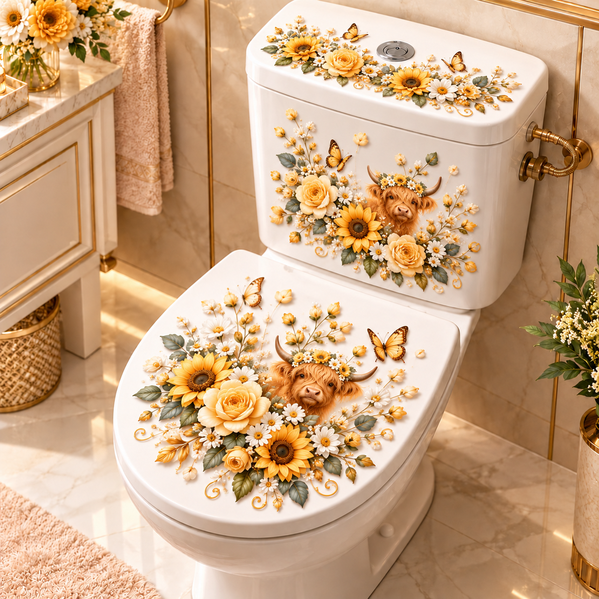 Animal & Floral Toilet Decals β 5 Charming Designs for Elegant Bathroom Decor