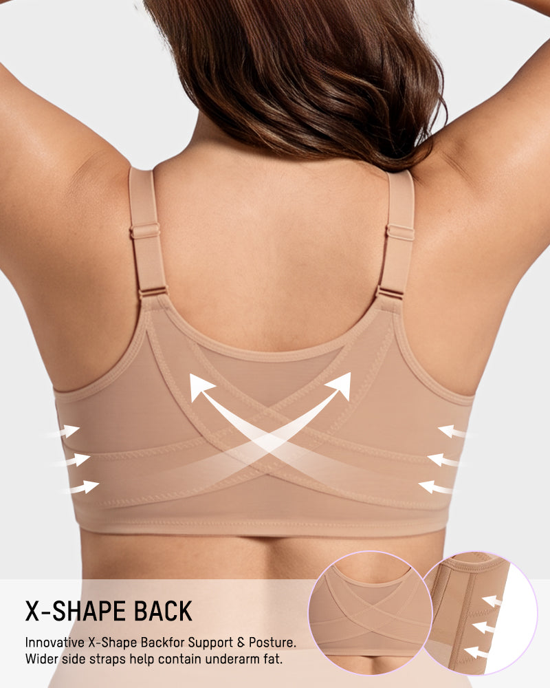 Front Closure Mesh Support Bra